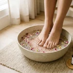 Productos de pedicura para una rutina spa en casa