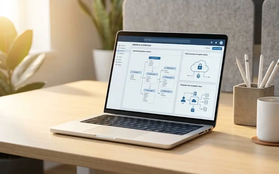 Desarrollador configurando sistemas automatizados para optimizar recursos humanos tecnologia y flujos de trabajo de nómina.